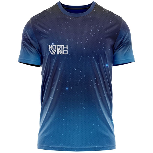 Unisex 160 GSM Birdseye Mesh Sublimated Short Sleeve T-Shirt - Unisex 160 GSM Birdseye Mesh Sublimated Short Sleeve T-Shirt - Image 2 of 5