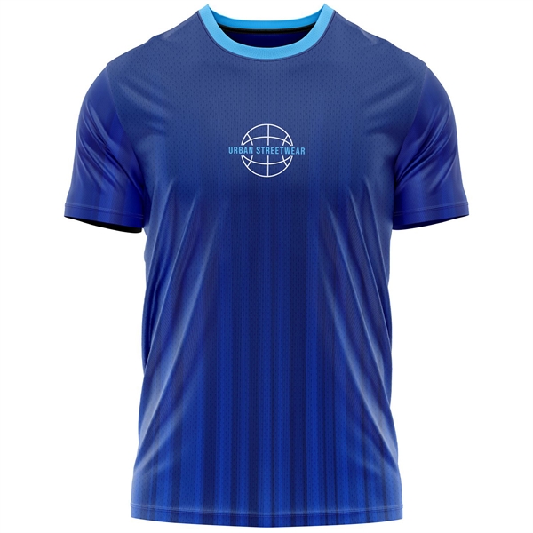 Unisex 160 GSM Birdseye Mesh Sublimated Short Sleeve T-Shirt - Unisex 160 GSM Birdseye Mesh Sublimated Short Sleeve T-Shirt - Image 4 of 5