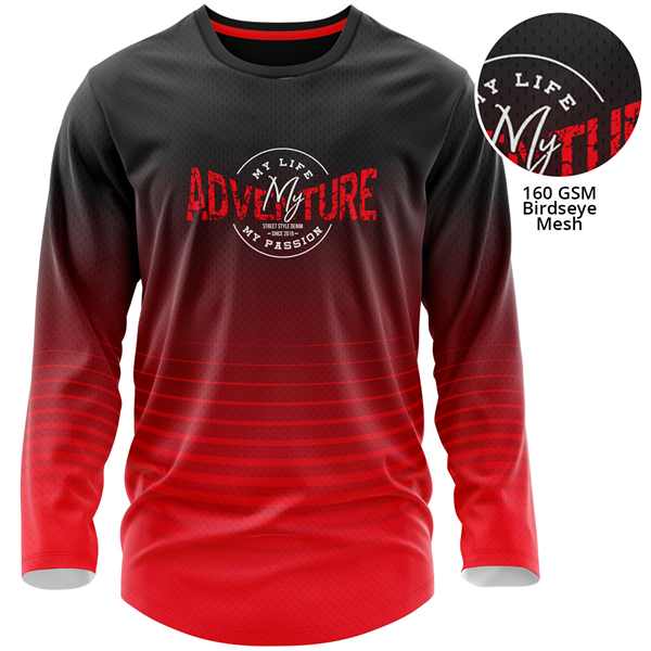 Men's 160 GSM Birdseye Mesh Sublimation Long Sleeve T-Shirt - Men's 160 GSM Birdseye Mesh Sublimation Long Sleeve T-Shirt - Image 0 of 5