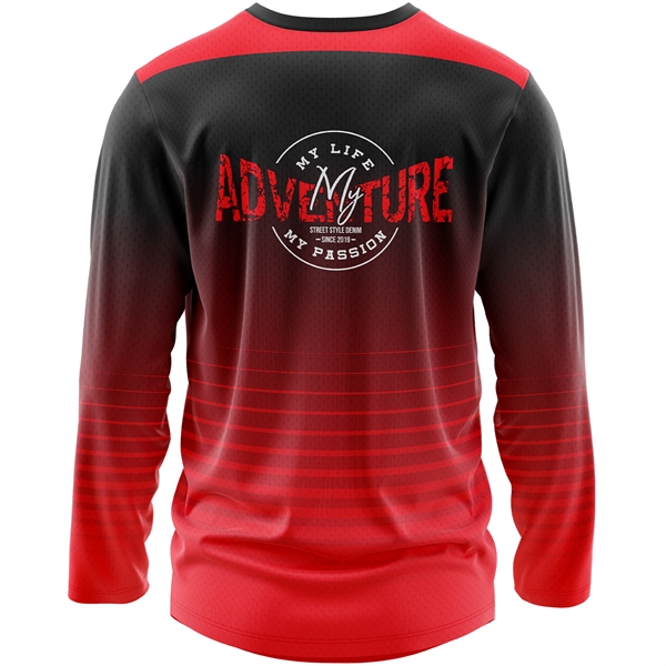 Men's 160 GSM Birdseye Mesh Sublimation Long Sleeve T-Shirt - Men's 160 GSM Birdseye Mesh Sublimation Long Sleeve T-Shirt - Image 1 of 5