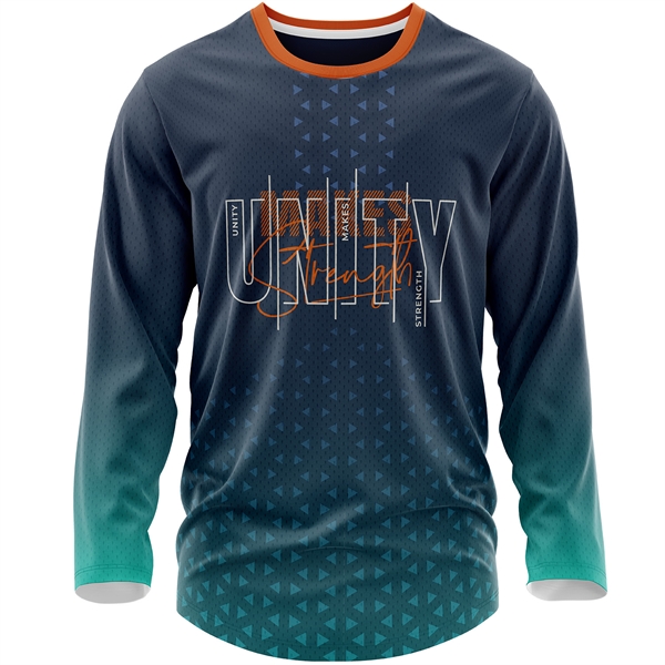Men's 160 GSM Birdseye Mesh Sublimation Long Sleeve T-Shirt - Men's 160 GSM Birdseye Mesh Sublimation Long Sleeve T-Shirt - Image 2 of 5