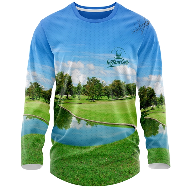 Men's 160 GSM Birdseye Mesh Sublimation Long Sleeve T-Shirt - Men's 160 GSM Birdseye Mesh Sublimation Long Sleeve T-Shirt - Image 4 of 5
