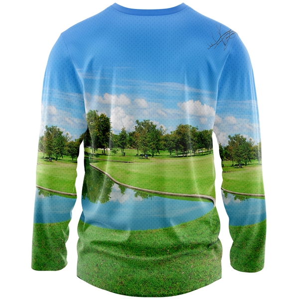 Men's 160 GSM Birdseye Mesh Sublimation Long Sleeve T-Shirt - Men's 160 GSM Birdseye Mesh Sublimation Long Sleeve T-Shirt - Image 5 of 5