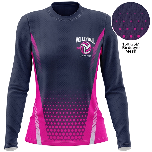 160 GSM Birdseye Mesh performance women long Sleeve T-Shirt - 160 GSM Birdseye Mesh performance women long Sleeve T-Shirt - Image 0 of 6