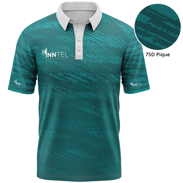 Unisex 75D Pique Sublimation Full Color Polo Shirt - Unisex 75D Pique Sublimation Full Color Polo Shirt - Image 0 of 5