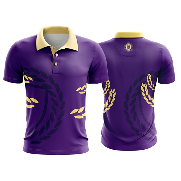 Unisex 75D Pique Sublimation Full Color Polo Shirt - Unisex 75D Pique Sublimation Full Color Polo Shirt - Image 2 of 5