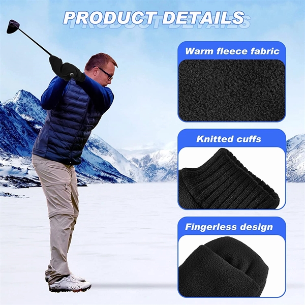 Winter Fleece Golf Gloves Mitten Pair - Winter Fleece Golf Gloves Mitten Pair - Image 2 of 5