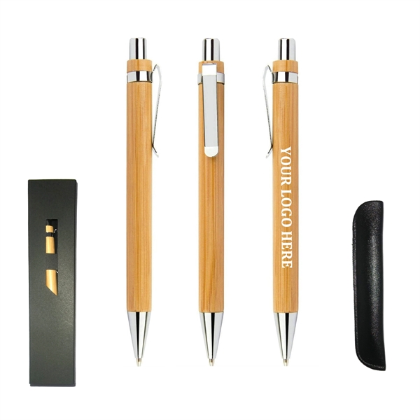 Bamboo Wooden Retractable Ballpoint Pen - Bamboo Wooden Retractable Ballpoint Pen - Image 0 of 3