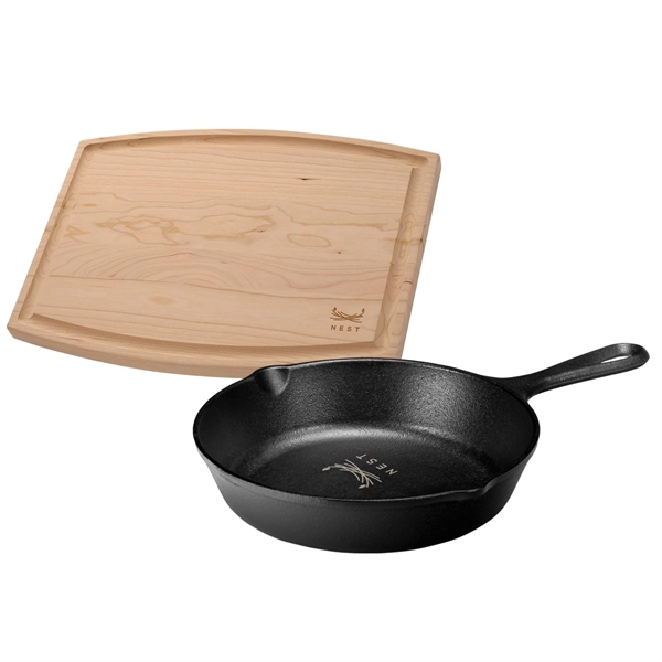 Lodge® 8" Skillet/12" Arch Cutting Board Gift Set - Lodge® 8" Skillet/12" Arch Cutting Board Gift Set - Image 1 of 7