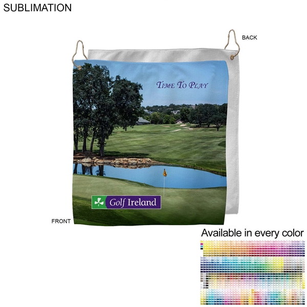 Sublimated Microfiber Terry Golf Towel 15x15 - Sublimated Microfiber Terry Golf Towel 15x15 - Image 0 of 2