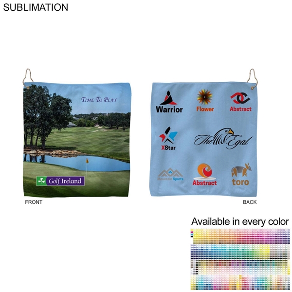 Sublimated Microfiber Terry Golf Towel 15x15