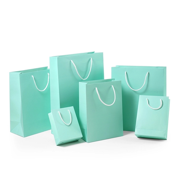 Turquoise Green Kraft Paper Gift Bags - Turquoise Green Kraft Paper Gift Bags - Image 0 of 3