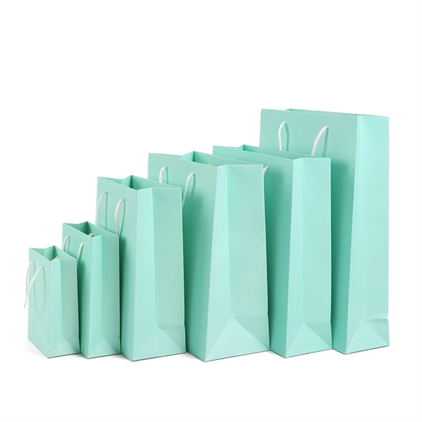 Turquoise Green Kraft Paper Gift Bags - Turquoise Green Kraft Paper Gift Bags - Image 1 of 3
