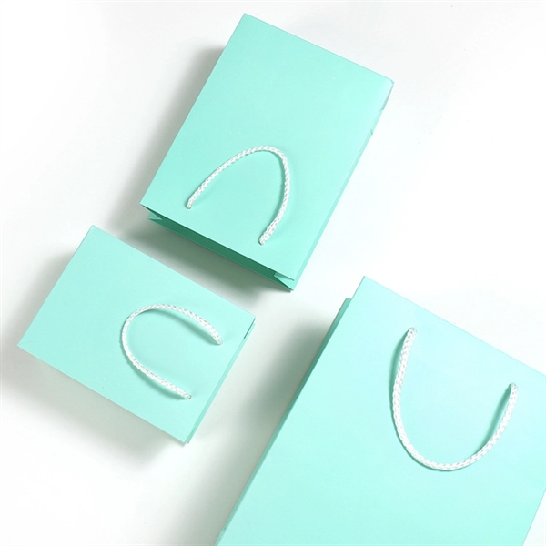 Turquoise Green Kraft Paper Gift Bags - Turquoise Green Kraft Paper Gift Bags - Image 2 of 3