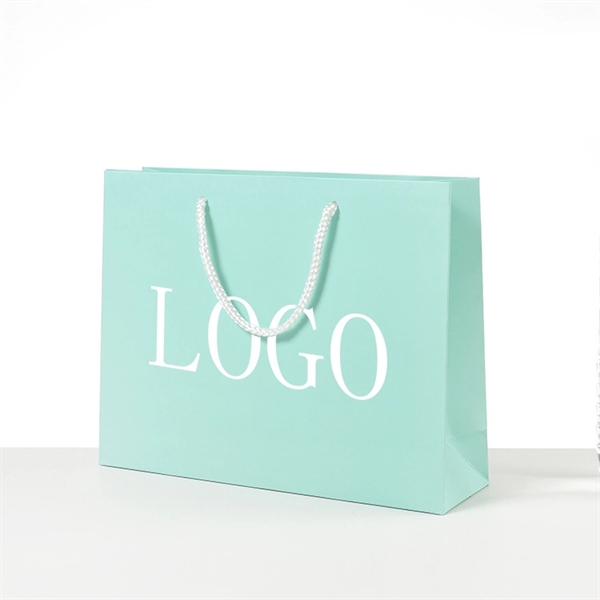 Turquoise Green Kraft Paper Gift Bags - Turquoise Green Kraft Paper Gift Bags - Image 3 of 3