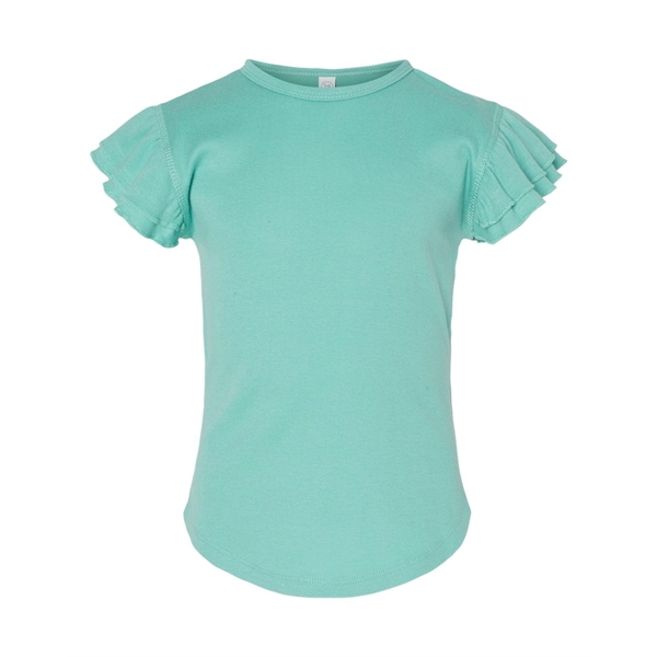 Rabbit Skins Toddler Flutter Sleeve Tee - Rabbit Skins Toddler Flutter Sleeve Tee - Image 3 of 10