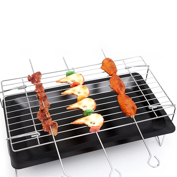 Folding Portable Simple Barbecue Charcoal Grill BBQ Baking P - Folding Portable Simple Barbecue Charcoal Grill BBQ Baking P - Image 3 of 5