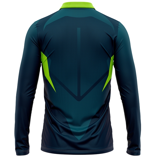 Unisex 75D Pique Sublimation Long Sleeve Polo - Unisex 75D Pique Sublimation Long Sleeve Polo - Image 1 of 1