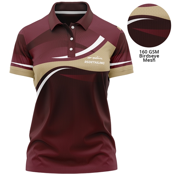 160 GSM Birdseye Mesh Dri-FIT Performance Women's Polo Shirt - 160 GSM Birdseye Mesh Dri-FIT Performance Women's Polo Shirt - Image 0 of 3
