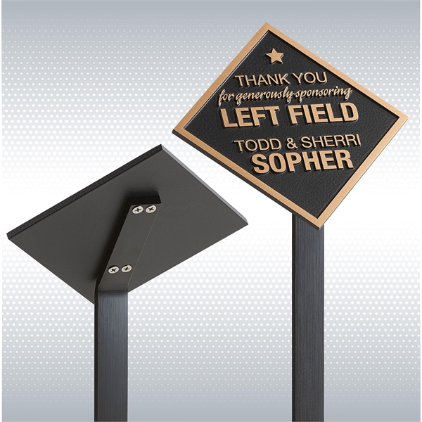 Garden Solid Bronze Sign on a Stake (8" x 8") - Garden Solid Bronze Sign on a Stake (8" x 8") - Image 0 of 8