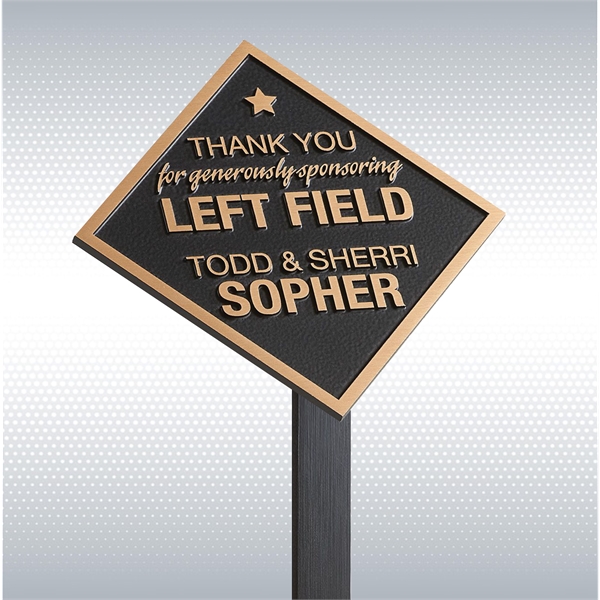 Garden Solid Bronze Sign on a Stake (8" x 8") - Garden Solid Bronze Sign on a Stake (8" x 8") - Image 1 of 8