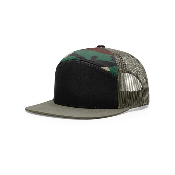 Richardson® 168 7 Panel Trucker Snapback Hat, Flat Bill - Richardson® 168 7 Panel Trucker Snapback Hat, Flat Bill - Image 3 of 12