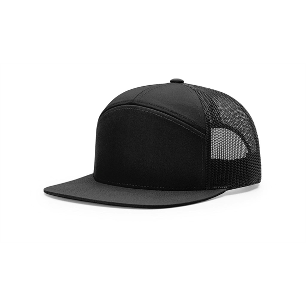 Richardson® 168 7 Panel Trucker Snapback Hat, Flat Bill - Richardson® 168 7 Panel Trucker Snapback Hat, Flat Bill - Image 4 of 12