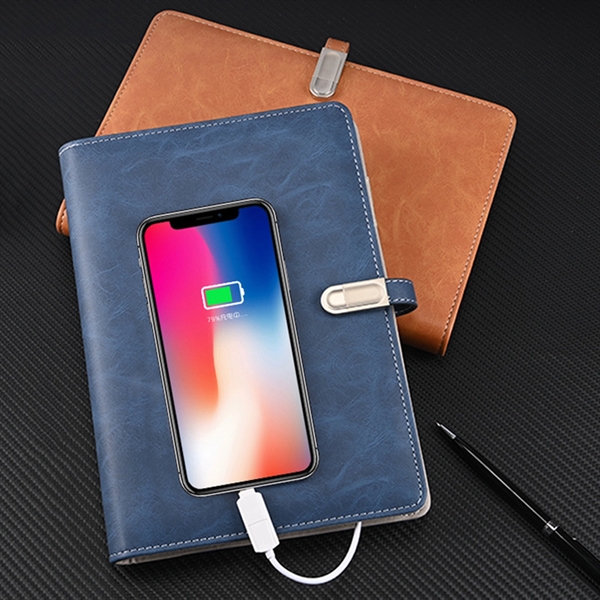 A5 Notebook with Wireless Charger & 8000 mAh Power Bnak - A5 Notebook with Wireless Charger & 8000 mAh Power Bnak - Image 4 of 6