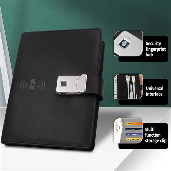 Fingerprint Lock A5 Notebook with 12000 mAh Power Bank - Fingerprint Lock A5 Notebook with 12000 mAh Power Bank - Image 5 of 6