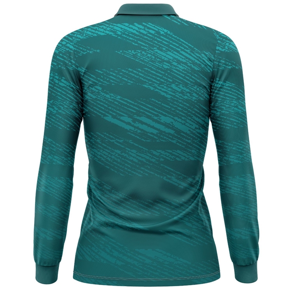 Women's 160 GSM Brushed Milk Silk Sublimation Polo Shirt - Women's 160 GSM Brushed Milk Silk Sublimation Polo Shirt - Image 2 of 5