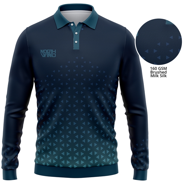 Unisex 160 GSM Brushed Milk Silk Sublimation Polo Shirt - Unisex 160 GSM Brushed Milk Silk Sublimation Polo Shirt - Image 0 of 5