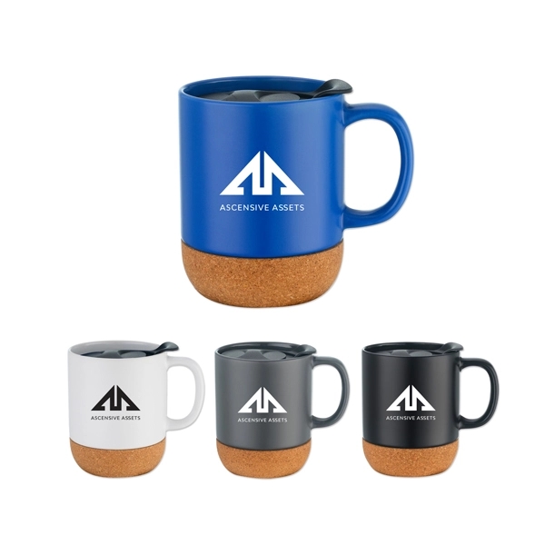 12 Oz. Mug with Cork Base and Lid - 12 Oz. Mug with Cork Base and Lid - Image 0 of 4