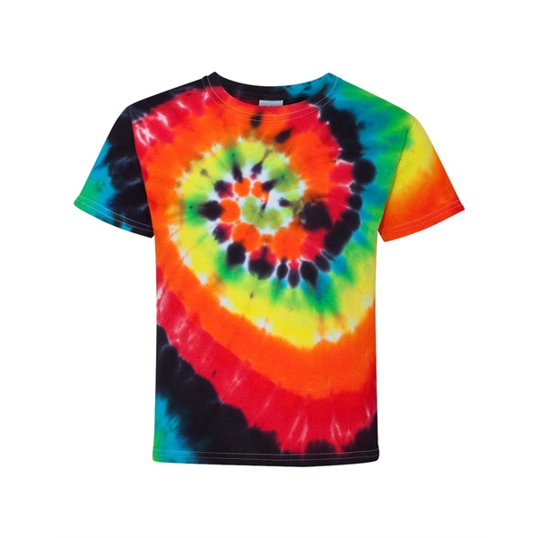 Dyenomite Youth Multi-Color Spiral Tie-Dyed T-Shirt - Dyenomite Youth Multi-Color Spiral Tie-Dyed T-Shirt - Image 5 of 16