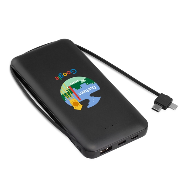Dion 10000mAh Power Bank with Built-in Cable - Dion 10000mAh Power Bank with Built-in Cable - Image 0 of 6