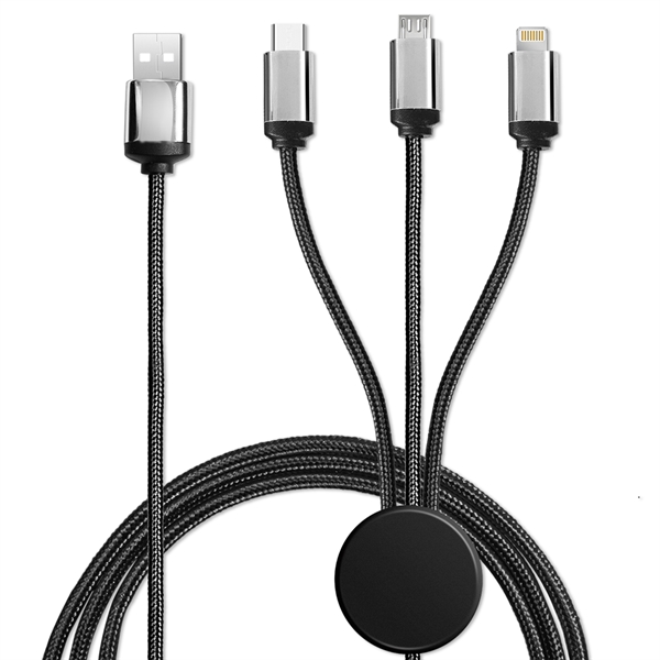 Modesto Back-lit 3-in-1 Charging Cable - Modesto Back-lit 3-in-1 Charging Cable - Image 0 of 5