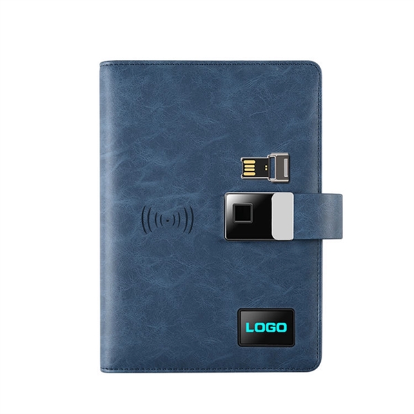 Fingerprint Lock Diary with Wireless Power Bank $ USB Drive - Fingerprint Lock Diary with Wireless Power Bank $ USB Drive - Image 3 of 4