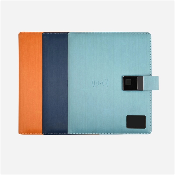 Fingerprint Lock Diary with 10000 mAh Wireless Power Bank - Fingerprint Lock Diary with 10000 mAh Wireless Power Bank - Image 0 of 2