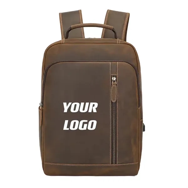 Custom 15 Inch Laptop Backpack Genuine Leather - Custom 15 Inch Laptop Backpack Genuine Leather - Image 0 of 9