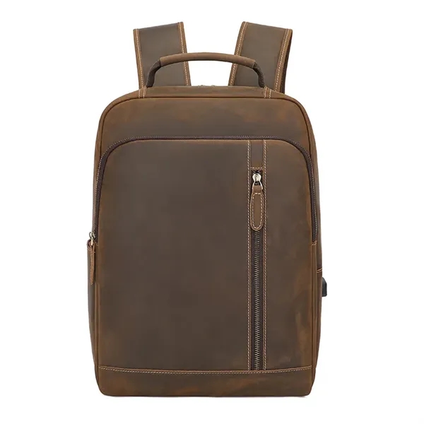 Custom 15 Inch Laptop Backpack Genuine Leather - Custom 15 Inch Laptop Backpack Genuine Leather - Image 1 of 9