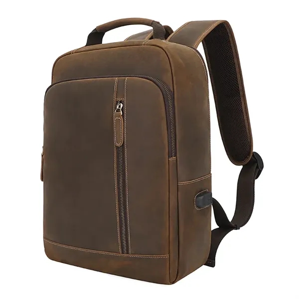 Custom 15 Inch Laptop Backpack Genuine Leather - Custom 15 Inch Laptop Backpack Genuine Leather - Image 2 of 9