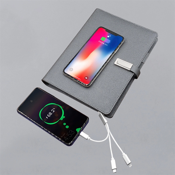 3 in 1 8000 mAh Wireless Power Bank A5 Notebook Gift Set - 3 in 1 8000 mAh Wireless Power Bank A5 Notebook Gift Set - Image 5 of 5