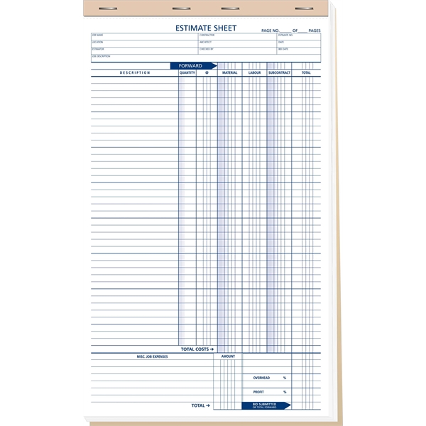 Contractor Job Estimate Sheets - Contractor Job Estimate Sheets - Image 0 of 0