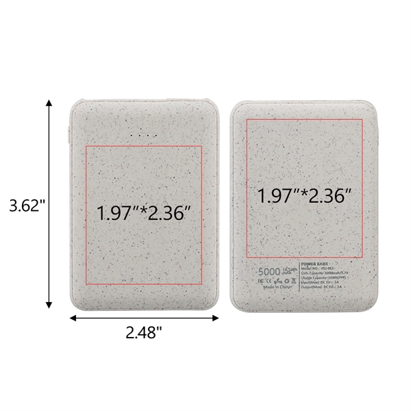 Spelt Eco-Friendly 5000mAh Power Bank - Spelt Eco-Friendly 5000mAh Power Bank - Image 6 of 6