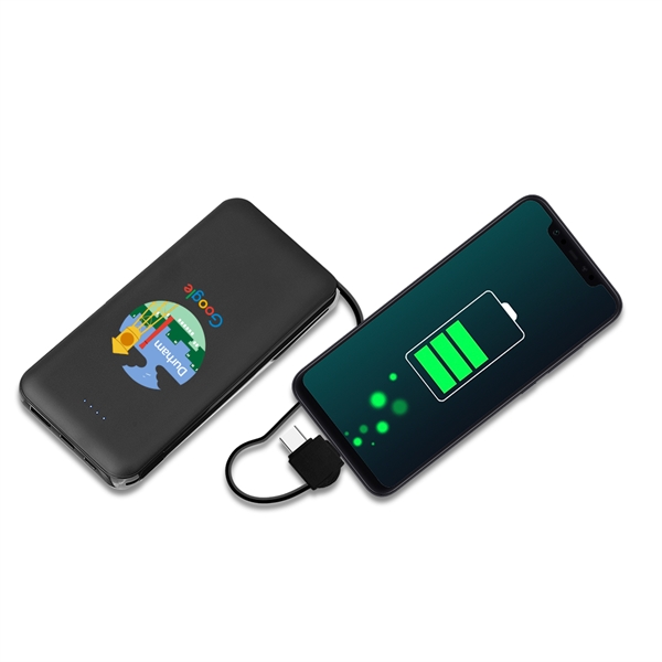 Dion 10000mAh Power Bank with Built-in Cable - Dion 10000mAh Power Bank with Built-in Cable - Image 3 of 6