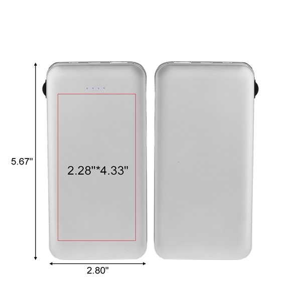 Dion 10000mAh Power Bank with Built-in Cable - Dion 10000mAh Power Bank with Built-in Cable - Image 6 of 6