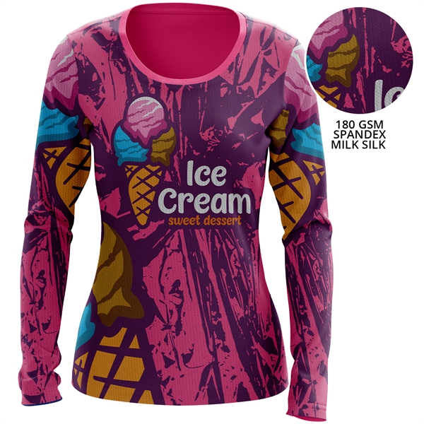 Women's 180 GSM Spandex Milk Silk Long Sleeve T-Shirt - Women's 180 GSM Spandex Milk Silk Long Sleeve T-Shirt - Image 0 of 1
