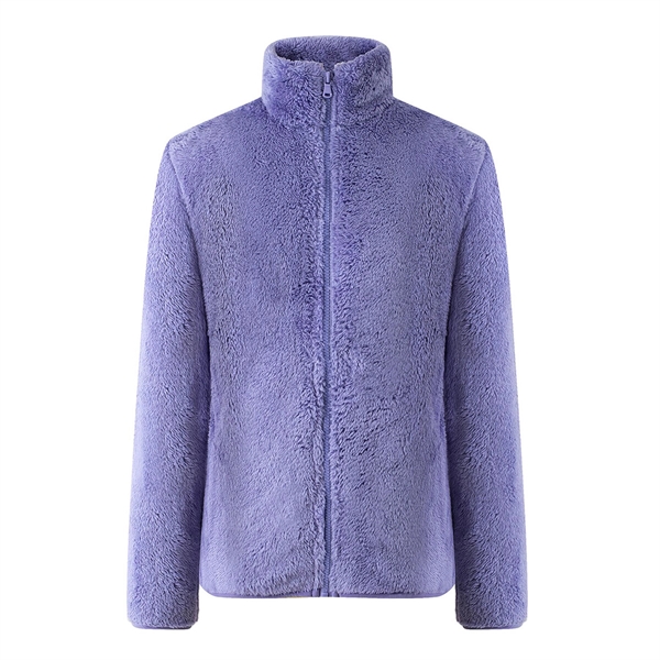 Women's Full Zip Winter Polar Fleece Fuzzy Jacket - Women's Full Zip Winter Polar Fleece Fuzzy Jacket - Image 3 of 18