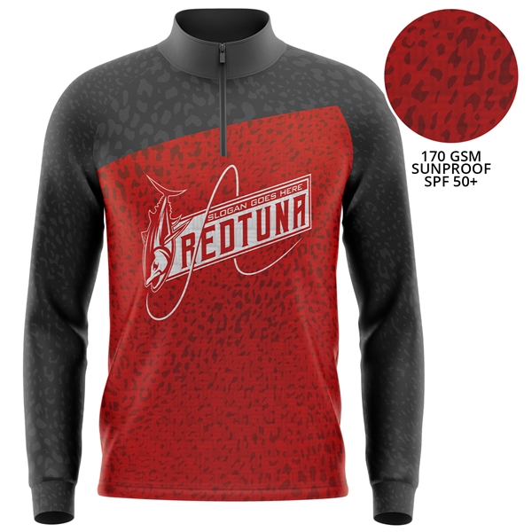 Unisex 170 GSM Fishing Long Sleeve Quater Zipper Shirt - Unisex 170 GSM Fishing Long Sleeve Quater Zipper Shirt - Image 0 of 1