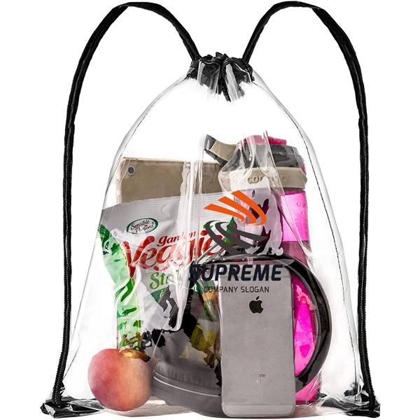 Clear Vinyl Drawstring Bag - Clear Vinyl Drawstring Bag - Image 0 of 1