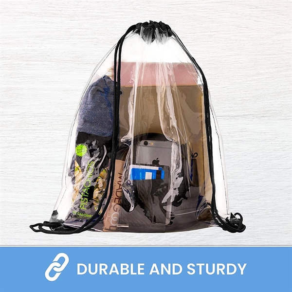 Clear Vinyl Drawstring Bag - Clear Vinyl Drawstring Bag - Image 1 of 1